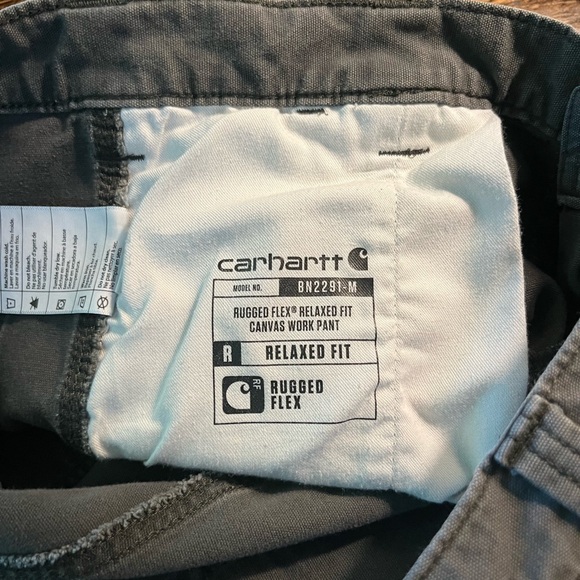 Carhartt 38x30 Rugged Flex Relaxed Fit Canvas Work Pants. Dark Gray - Picture 6 of 7